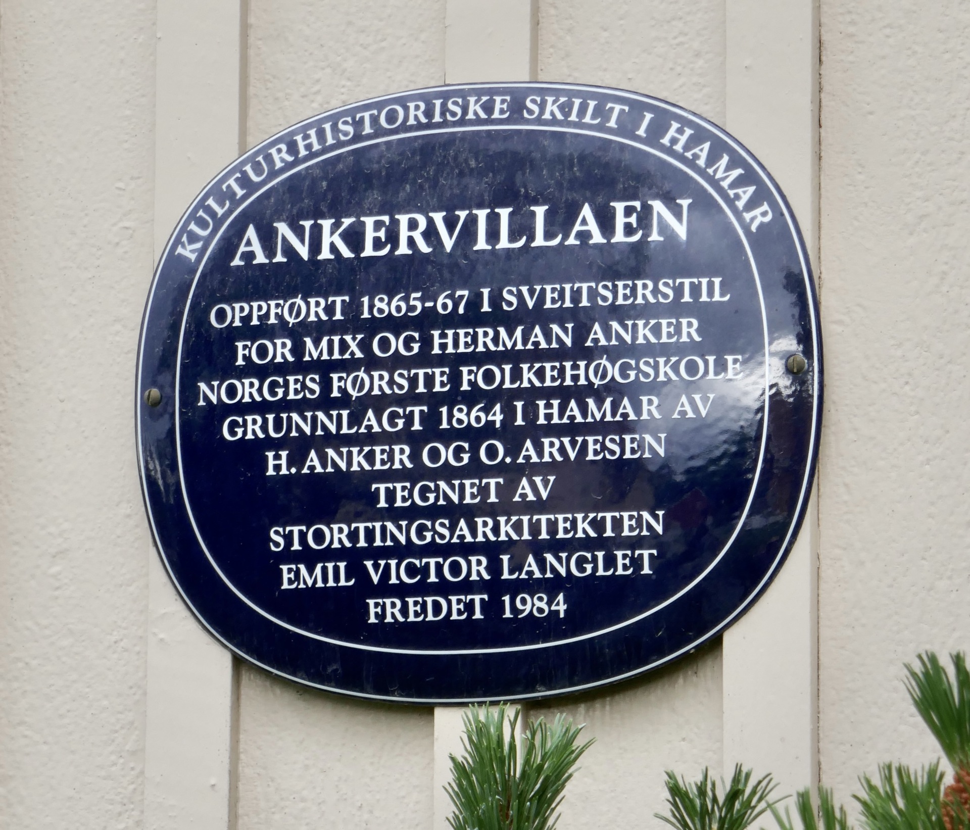 Blått skilt Ankervillaen